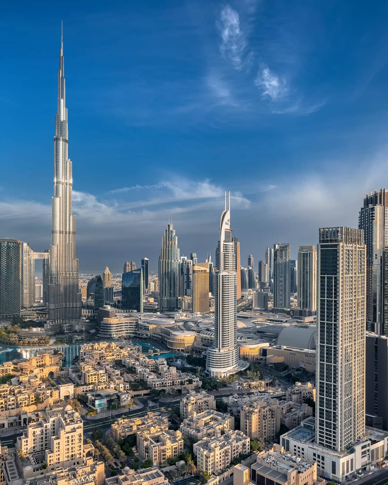 Aerial view of Downtown Dubai skyline